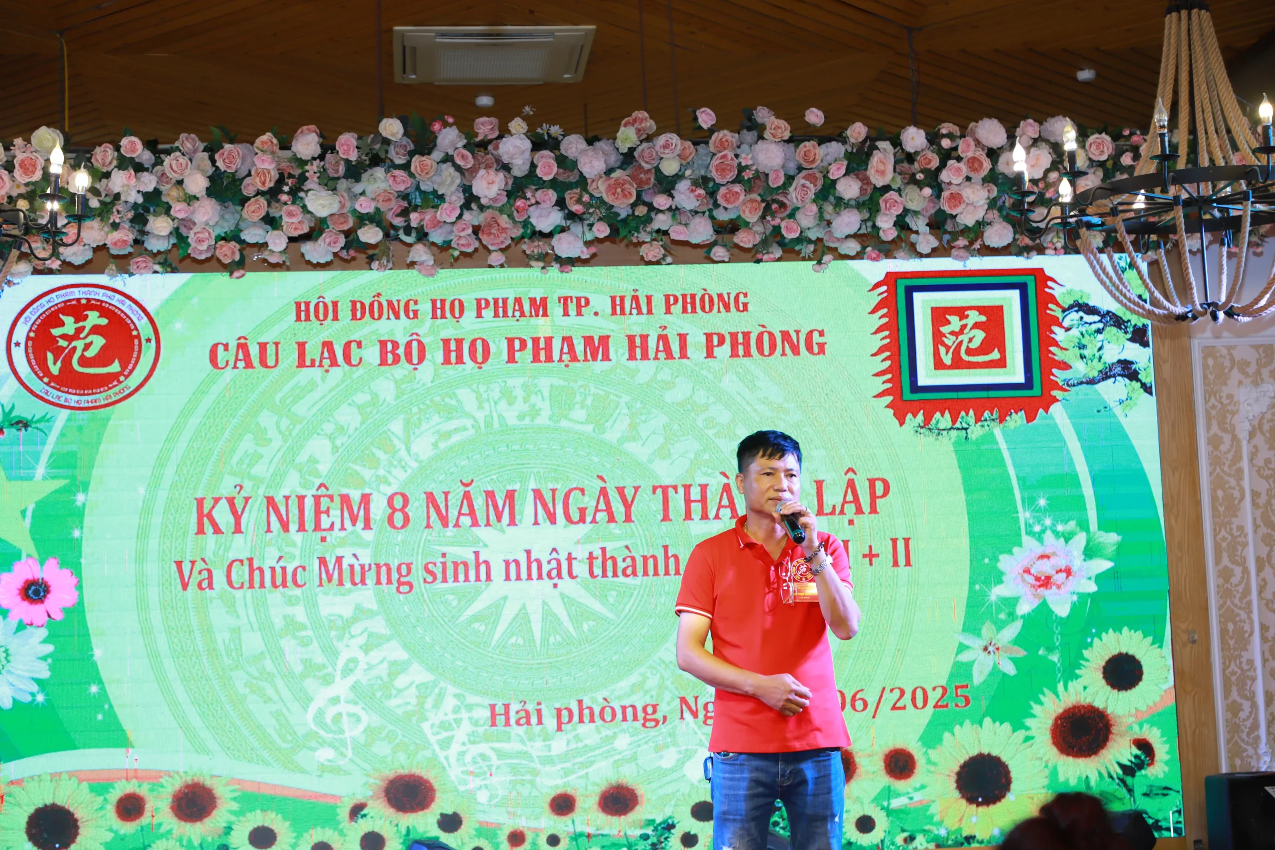 Ông Phạm Hồng Xuân - UVTT Hội đồng Họ Phạm Hải Phòng - Chủ nhiệm CLB Họ Phạm Hải Phòng phát biểu)